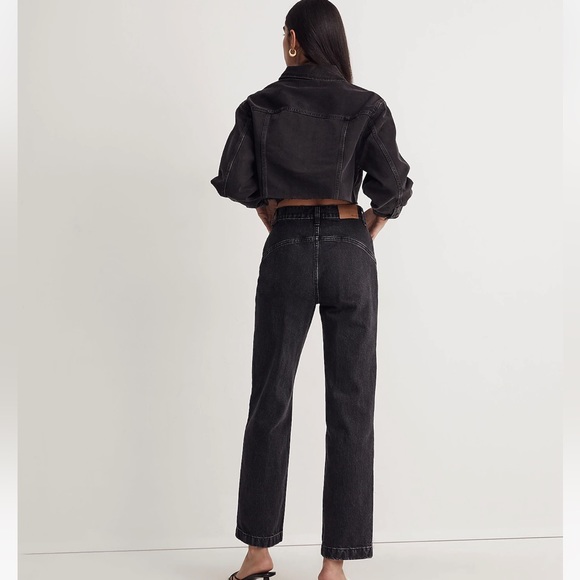 NWT Madewell The Perfect Vintage Wide-Leg Jean in Black Worn Wash - Picture 4 of 8